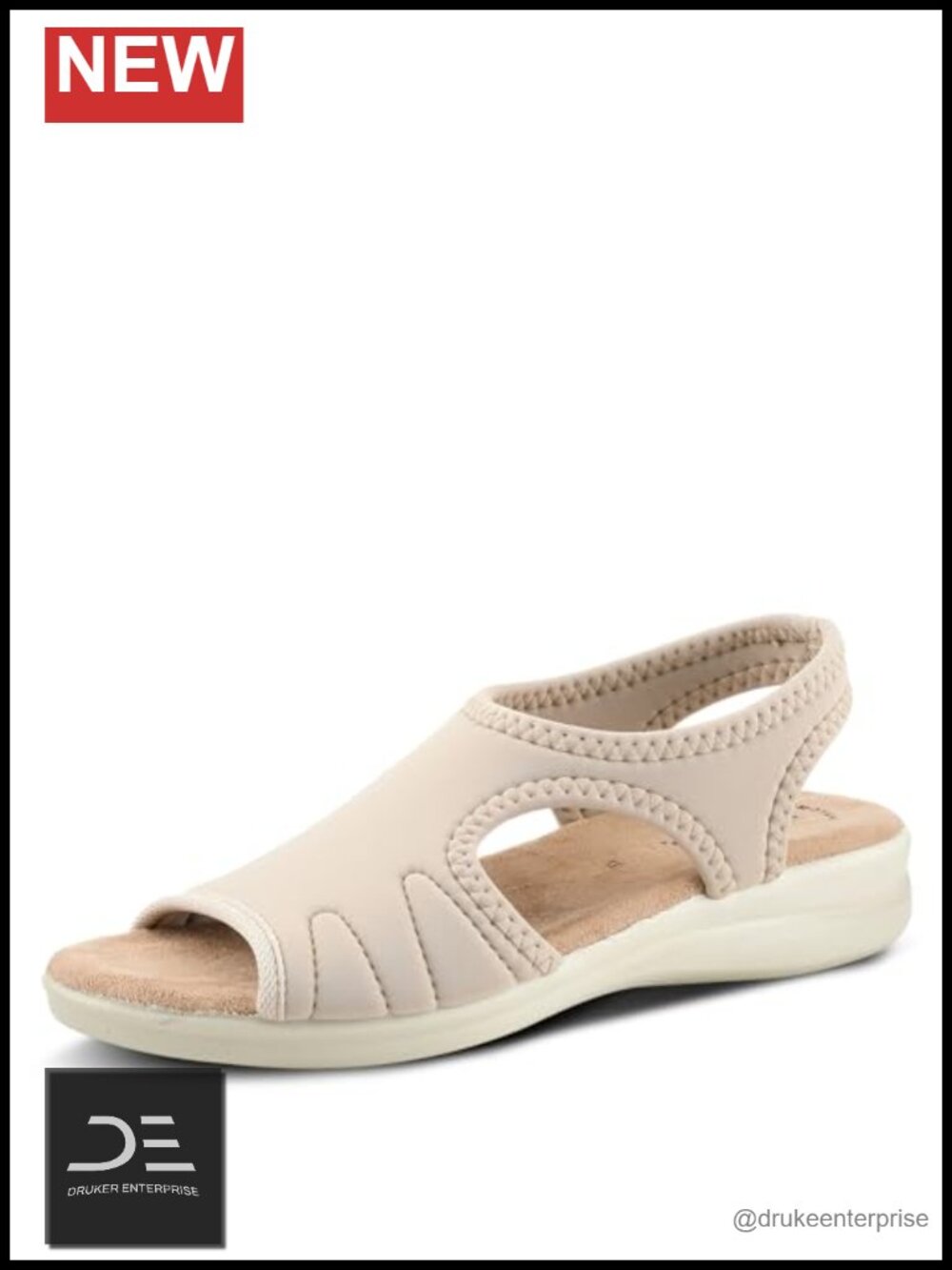 Women's Slingback Wedge Sandals Open Toe Stretchy Slip-On Comfort